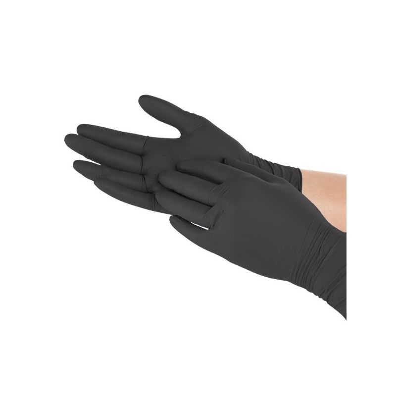 Gants Nitrile taille M - 100pcs OLIVE BLACK